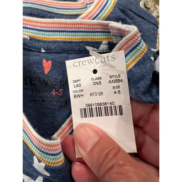 NWT J. Crew Girls' All Over Stars 4th of July W/ Rainbow Ringer T-Shirt - Picture 6 of 7
